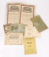 cca 1910-1935 9 db vegyes biztosítási okmány