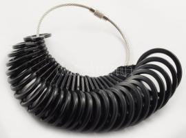 Gyűrűméretmérő szett, műanyag, újszerű