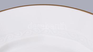 1922-1930 Königszelt Silesia 18 részes 6 személyes vékonyporcelán tányér garnitúra, jelzett, minimál...