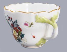 Fischer Emil kézzel festett csésze, jelzett, minimális kopással, m: 7 cm