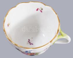 Fischer Emil kézzel festett csésze, jelzett, minimális kopással, m: 7 cm