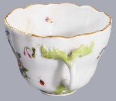 Fischer Emil kézzel festett csésze, jelzett, minimális kopással, m: 7 cm