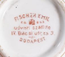 Fischer Emil kézzel festett csésze, jelzett, minimális kopással, m: 7 cm