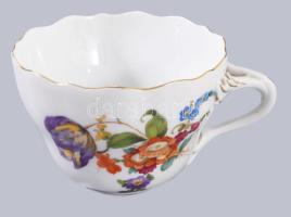 Meissen 3 darab tárgy, alátét, csészealj, csésze, klf jelzés, d: 14 cm