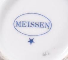 Meissen 3 darab tárgy, alátét, csészealj, csésze, klf jelzés, d: 14 cm