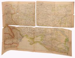 c 1940 Ukrajna térkép. Freytag - Brendt Ukraine. 104x80 cm Szakadt