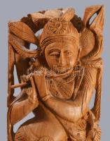 Krisna faragott indiai szobor, m: 32 cm