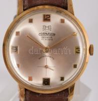 Cornavin 17 köves mechanikus karóra, szép számlappal, rég bőr szíjjal. d: 32 mm