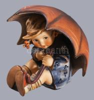 Hummel kislány napernyővel, jelzett, hibátlan, m: 12 cm