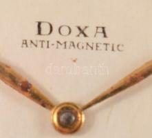 Doxa érdekes fazonú mechanikus karóra, szép számlappal, rég bőr szíjjal. d: 34 mm