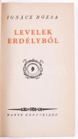 Ignácz Rózsa: Levelek Erdélyből. Bp.,1939,Dante. Első kiadás. Illusztrált papírkötésben 147p