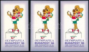 1998 Olympiafila 3 db levélzáró bélyegfüzet