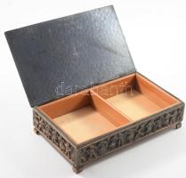 Iparművész díszdoboz, fa betéttel, 11x18,5 cm