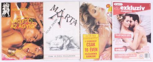 cca 1987-2025 4 db erotikus kiadvány - Almássy: Vágytól az ágyig; Ártalmas-e pornográfia?; Subah Zoltán: Márta; Szexkluzív Magazin