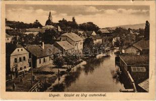 1917 Ungvár, Uzshorod, Uzhhorod, Uzhorod; részlet az Ung csatornával. Reismann Jacab kiadása / Uzh riverside, canal (fa)