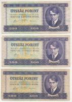 1990. 500Ft (3x) különböző sorozatszámúak T:F-VG Adamo F43