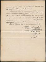 Bartckovics Béla (1792-1873) rozsnyói megyéspüspök, örökös főispán akadémikus autográf aláírása