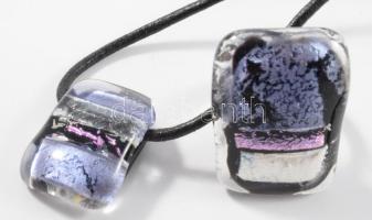 Design üveg medál és gyűrű, állítható méret, gyűrű ezüst alapon, jelzett