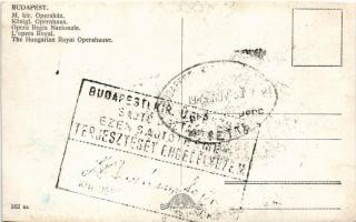 1943 Budapest VI. M. Kir. Operaház, Opera kávéház, automobil + So. Stpl