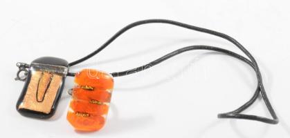 Design üveg medál és gyűrű, állítható méret, gyűrű ezüst alapon, jelzés nélkül