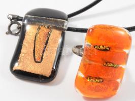 Design üveg medál és gyűrű, állítható méret, gyűrű ezüst alapon, jelzés nélkül