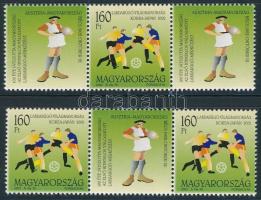2002 Labdarúgó VB IX. 2 klf hármascsík, mindkettőben fordított szelvényes pár