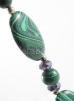 Ásvány nyaklánc ezüst kapoccsal, h: 48 cm