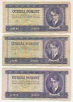 1975-1990. 500Ft (3db 2xklf) mind különböző sorozatszámúak T:VG Adamo F41, F43