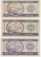 1975-1990. 500Ft (3db 2xklf) mind különböző sorozatszámúak T:VG
Adamo F41, F43