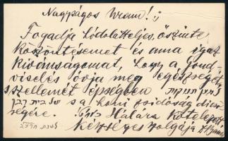 Banda Zoltán (1893-1945) Csongrád, kispesti rabbi, bölcsészdoktor autográf levele