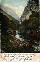 1907 Herkulesfürdő, Baile Herculane; Cserna-völgy, híd. Krizsány R. kiadása / Csernathal / Cerna valley, bridge (EK)