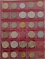 Vegyes kisalakú gyűrűs berakó magyar és külföldi érmékkel, összesen 166db érmével T:vegyes