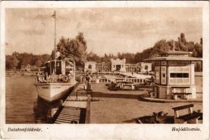 1949 Balatonföldvár, hajóállomás, "CSOBÁNC" hajó (EK)