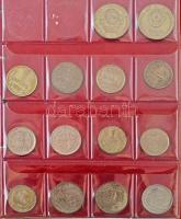 Vegyes kisalakú gyűrűs berakó magyar és külföldi érmékkel, összesen 166db érmével T:vegyes