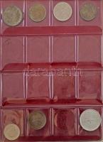 Vegyes kisalakú gyűrűs berakó magyar és külföldi érmékkel, összesen 166db érmével T:vegyes