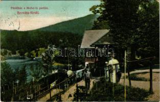 1908 Szováta, Sovata; Fürdőház a Medve-tó partján. Divald Károly műintézete 31-1908. / Lacul Ursu / spa, bathhouse, lake (EK)