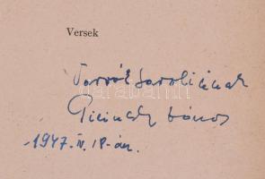 Pilinszky János: Trapéz és korlát. Versek. A szerző, Pilinszky János (1921-1981) író, költő által DE...