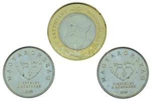 2020. 10Ft "Tisztelet a hősöknek" (2db) + 2024. 200Ft "Batthyány" T:AU