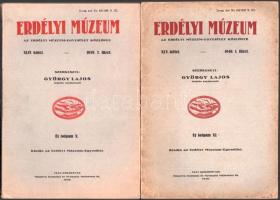 1939-1940 Erdélyi Múzeum 2 száma (XLIV. 1939. 2. füzet. XLV. köt. 1940. 1. füzet.) Szerk.: György Lajos. Kolozsvár, 1939-1940., Erdélyi Múzeum-Egyesület, 125-236 p.+1 t.; 96 p. Kiadói papírkötés.;