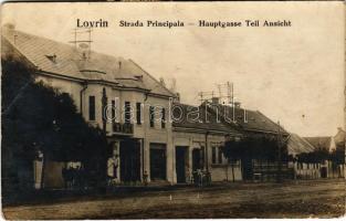 Lovrin, Fő utca, üzletek / Strada Principala / Hauptgasse / main street, shops. photo (fa)