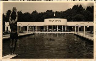 1939 Lippa, Lipova; Plaja / strand, úszómedence / beach, swimming pool
