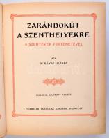 Révay József: Zarándokút a szenthelyekre. A szentévek történetével. Bp., 1933, Franklin, XLVIII+503 p.+167 (színes műmellékletek) t. 2., javított kiadás. A könyvdíszeket és a könyvkötését Jaschik Álmos festőművész-tanár tervezte és rajzolta. Révay József (1881-1970) klasszika-filológus, író, műfordító. A piarista szerzetesként induló, később a katolicizmustól eltávolodó, Debrecenben tanító, sőt a Tanácsköztársaságban is kulturális szerepet vállaló Révay József 1919 után rövid ideig szilenciumra került, majd az 1920-as évektől a Kultúra Könyvkiadó, majd a Franklin-Társulat lektora lett. Kiadója kérésére katolikus témájú könyveket is szerkesztett; példányunk az 1933-as szentév kapcsán közzétett, kultúrtörténeti kitérőkkel tarkított szentföldi és római zarándoklati utazás története. Kiadói aranyozott egészbőr-kötés, kopott borítóval, sérült gerinccel.