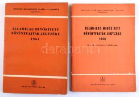 Államilag minősített növényfajták jegyzéke 1958. II. Kertgazdasági növények. + Államilag minősített növényfajták jegyzéke 1961. Bp.,1958-1961,Mezőgazdasági. Kiadói papírkötések, kopott borítókkal.