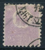 1871 Kőnyomat 25kr ibolya (85.000) nagyszebeni pénzutalvány bélyegzéssel (kis papír elvékonyodás / thin paper) Sign: Bühler