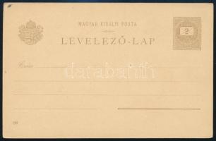 1896 Használatlan milleniumi 2kr díjjegyes képeslap