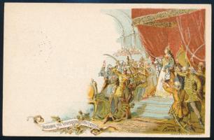 1896 Milleniumi 2kr díjjegyes képeslap kiállítási bélyegzéssel