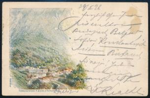 1896 Milleniumi 2kr díjjegyes képeslap vasúti bélyegzéssel Berlinbe