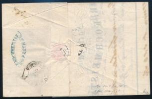 1855 3kr HP III számlalevélen "PESTH" - "WAITZEN"