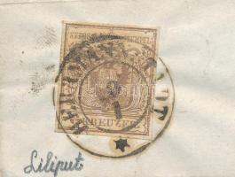 1852 6kr HP I lilliputi vágással levélen "HERMANNSTADT" - Toplitza bei Vaida Hunyad