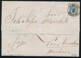 1853 9kr HP IIIa levélen "ERLAU" - Weisskirchen / Mähren